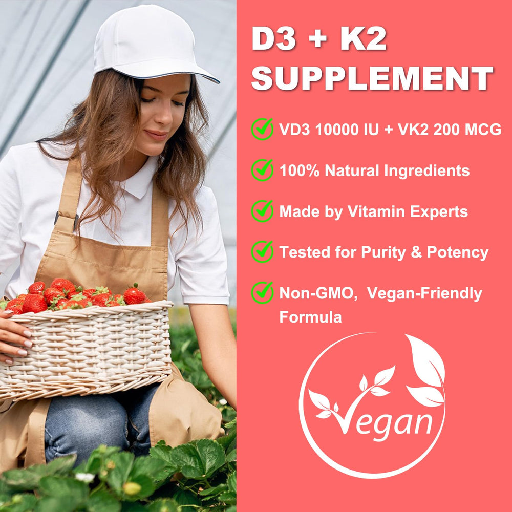 Vegan and Non-GMO icons on Flyrocer D3 K2 Gummies packaging