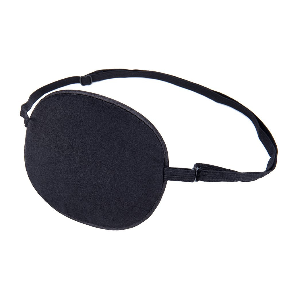 FMS Mulberry Silk Eye Patch in black with elastic strap