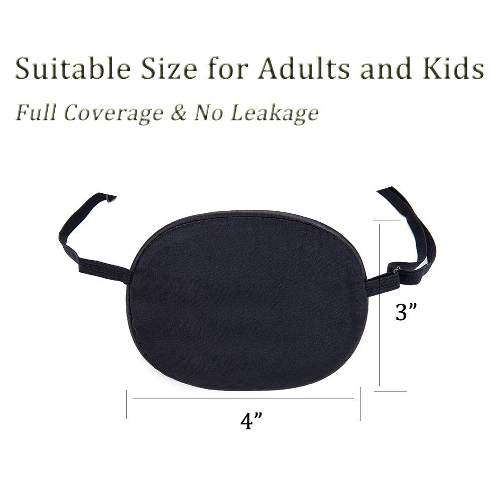 Front view of FMS eye patch packaging and product