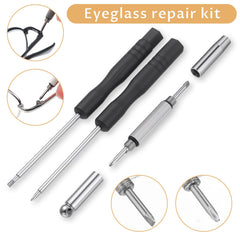 Stainless steel eyeglass screws and precision screwdriver for delicate repairs
