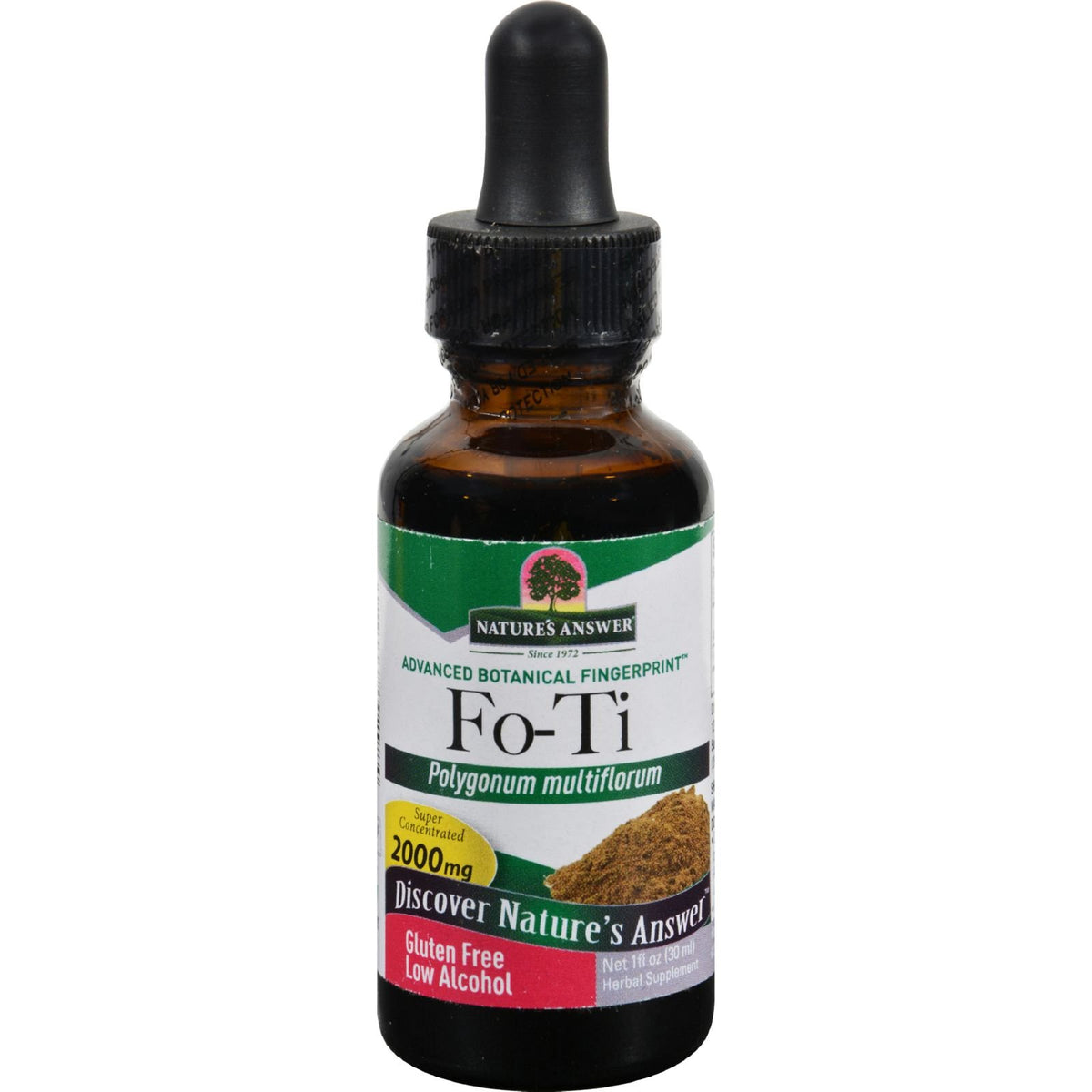 Fo-Ti root tincture bottle with organic alcohol, 1 oz