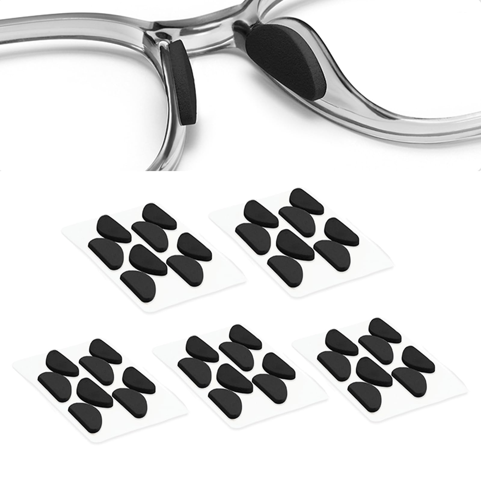 D-shape foam nose pad, 1.0mm, black - front view