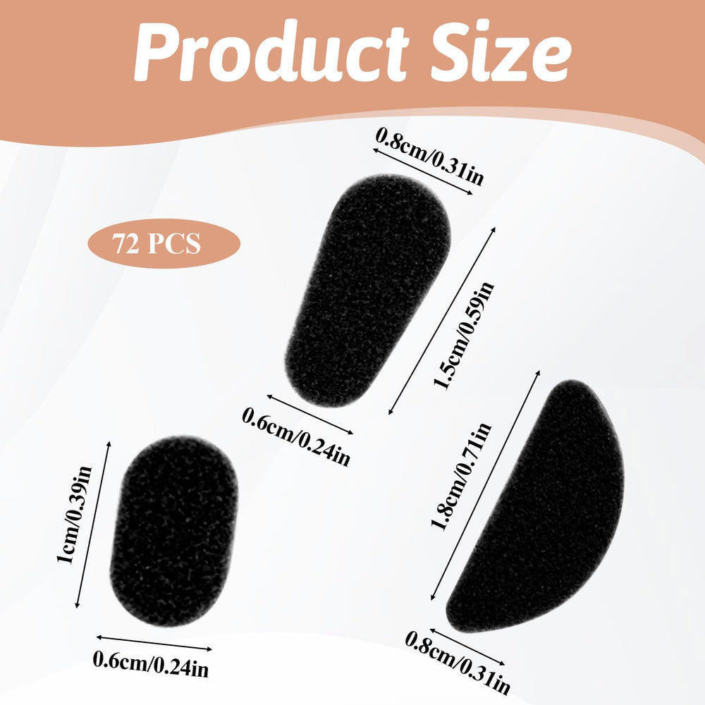 Soft foam and silicone nose pads measuring 1.5mm thick