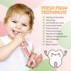 Set of four 60ml foam toothpaste tubes