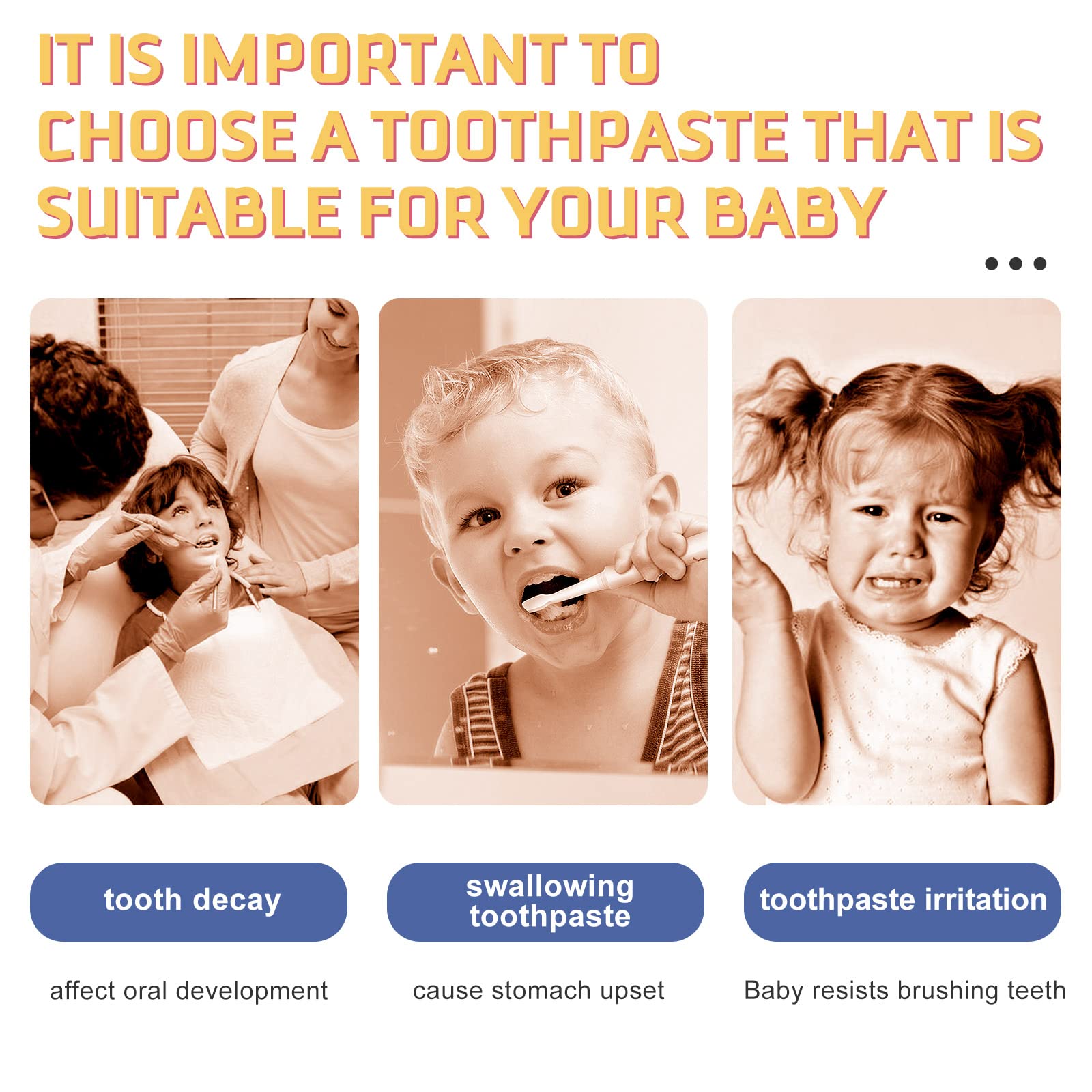 Blueberry flavored kids toothpaste bottle and packaging