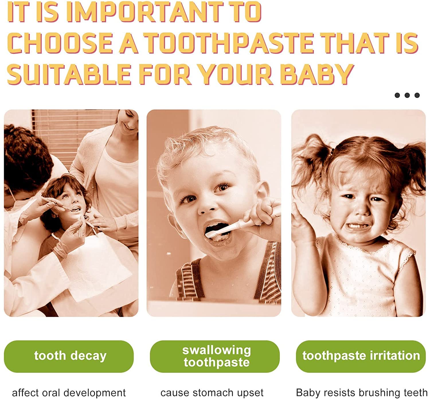 Assorted fruit flavors for kids toothpaste