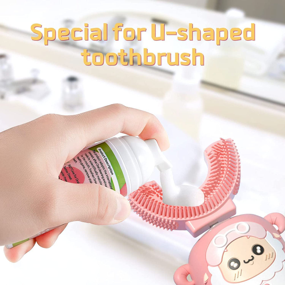 Close-up of U-shaped toothbrush compatibility