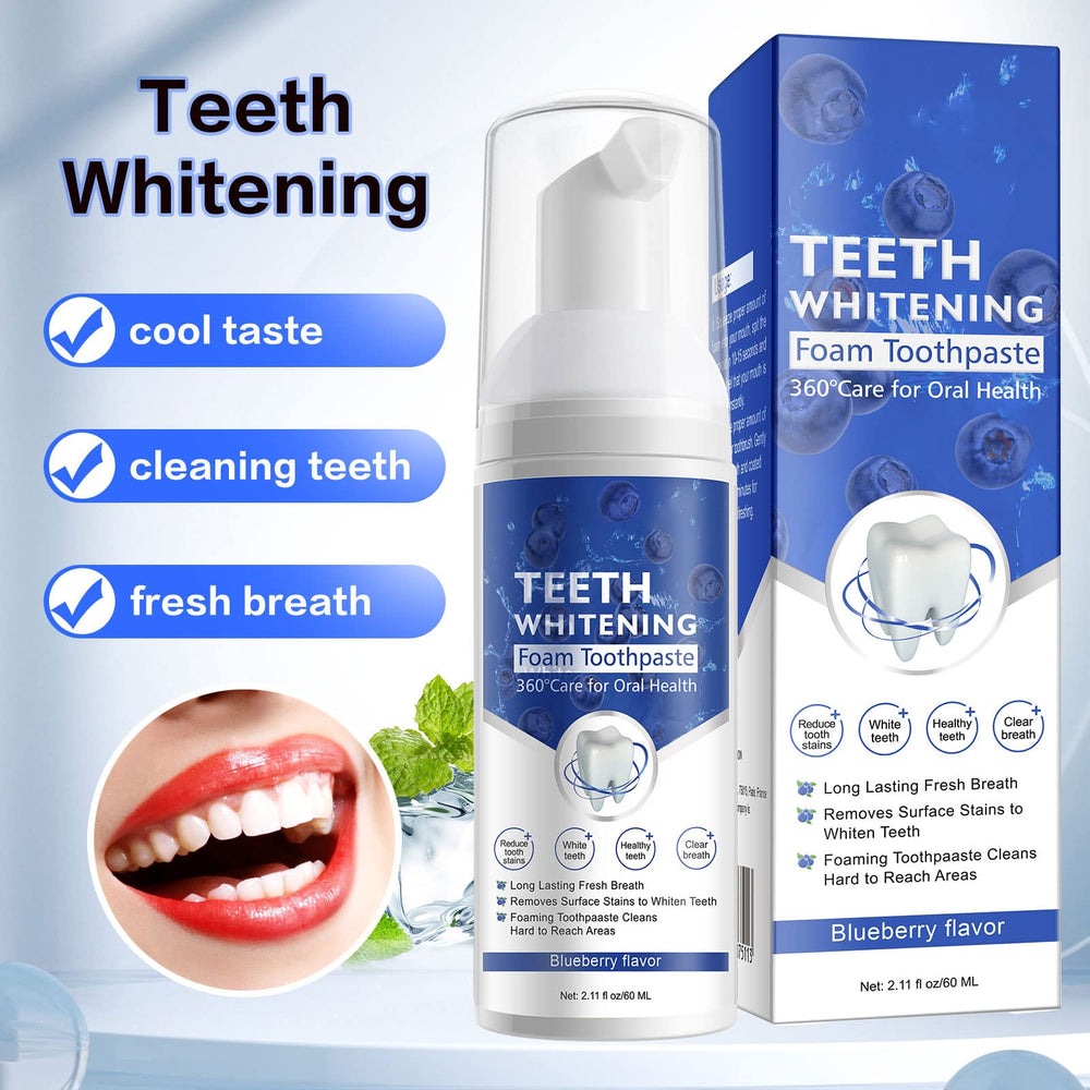 Foaming toothpaste bottle with fluoride for whitening in orange flavor