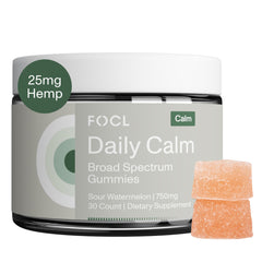 FOCL Daily Calm Sour Watermelon gummies bottle front
