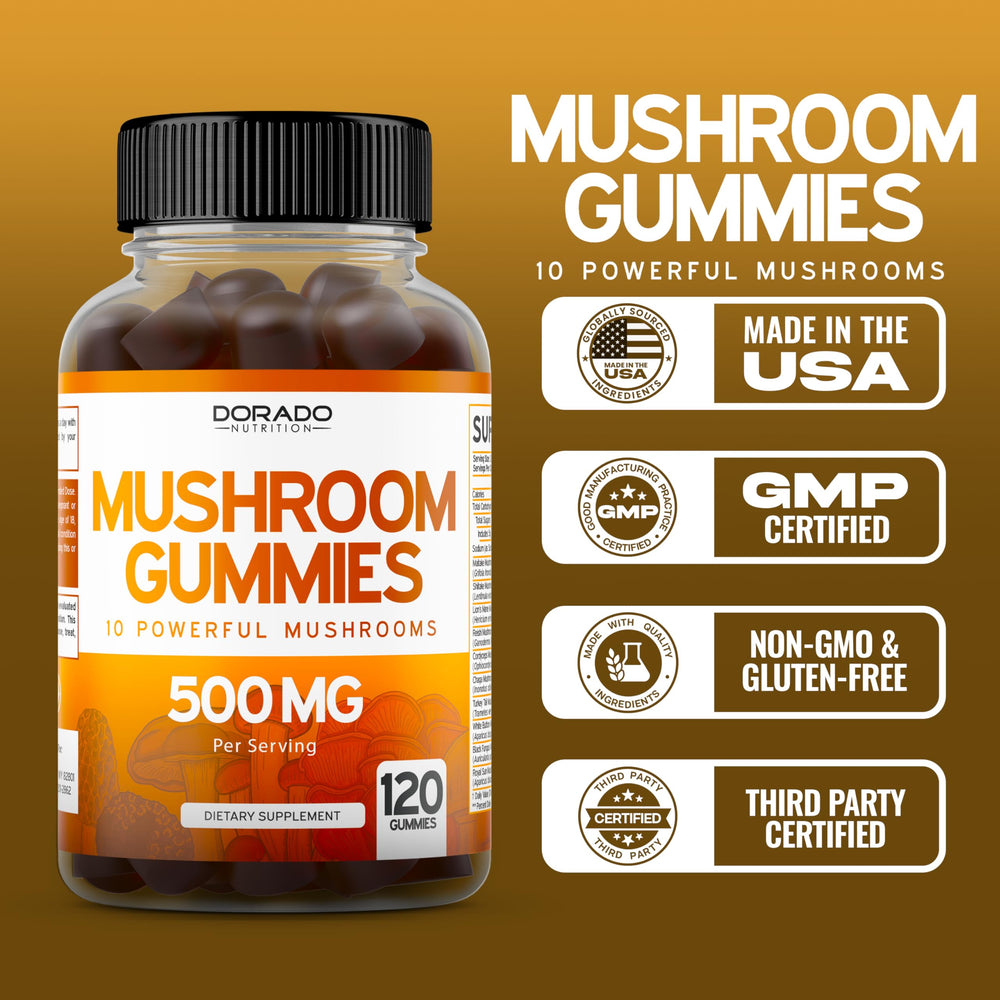 Focus and brain support mushroom gummies for daily use