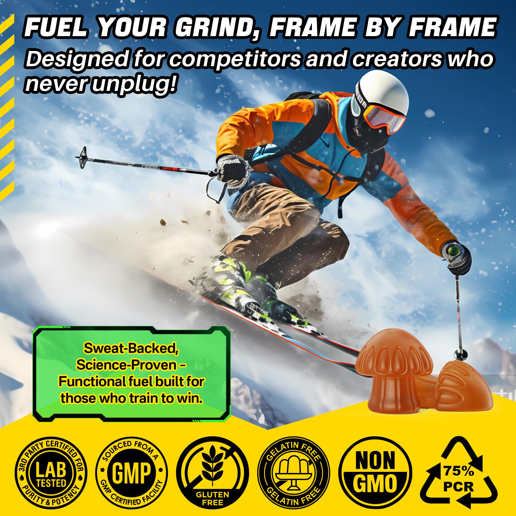 Gummies in a travel-friendly bottle for on-the-go energy