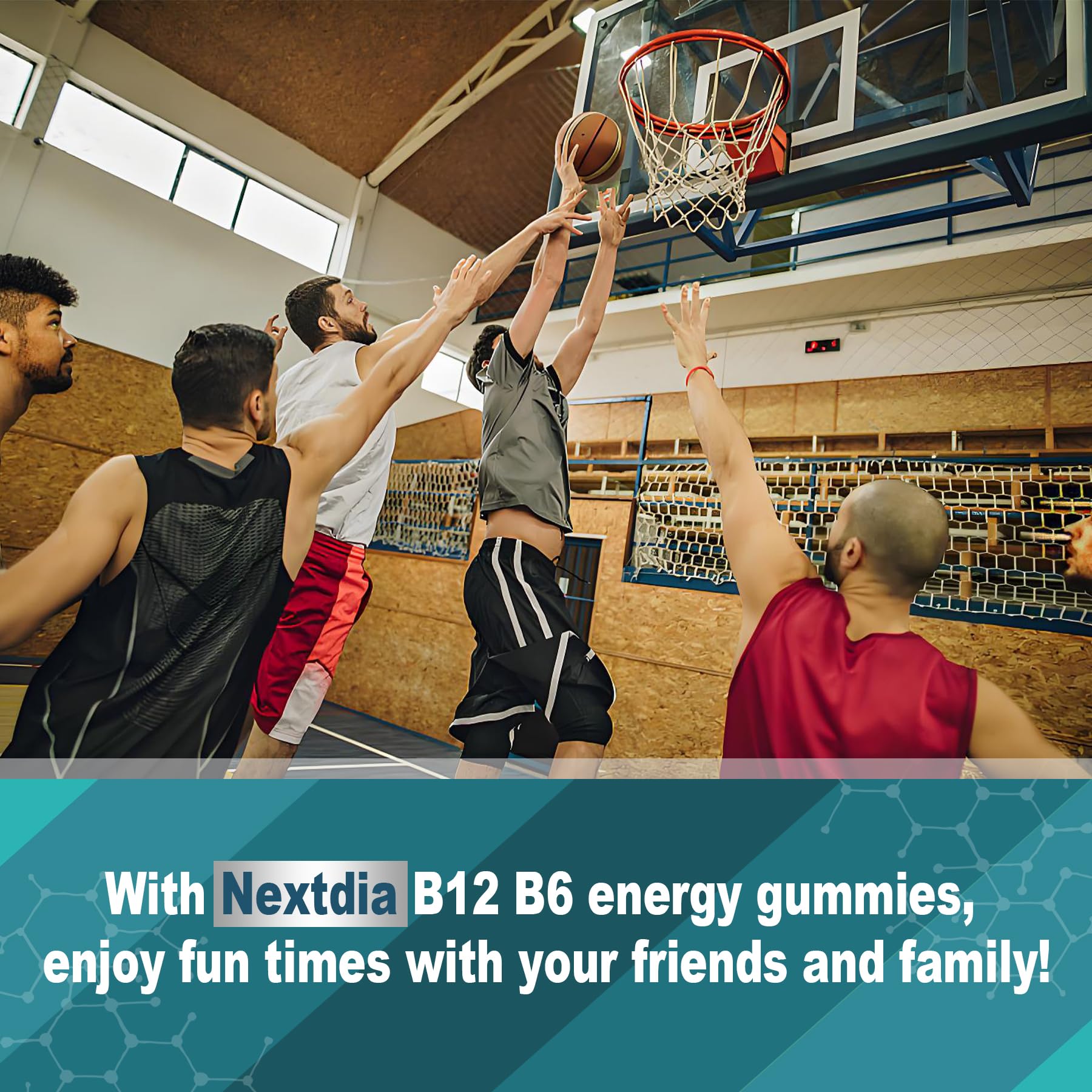 Lifestyle shot showing a student studying with gummies