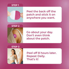 Applying Focus Patch to the skin on the arm for eight-hour wear.