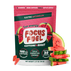 Front packaging view of FocusFuel Watermelon Energy Chews.
