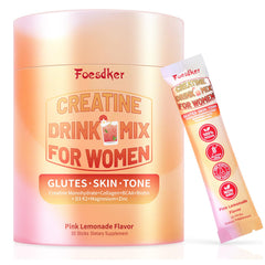 Foesdker front packaging showing pink lemonade stick packs and serving count