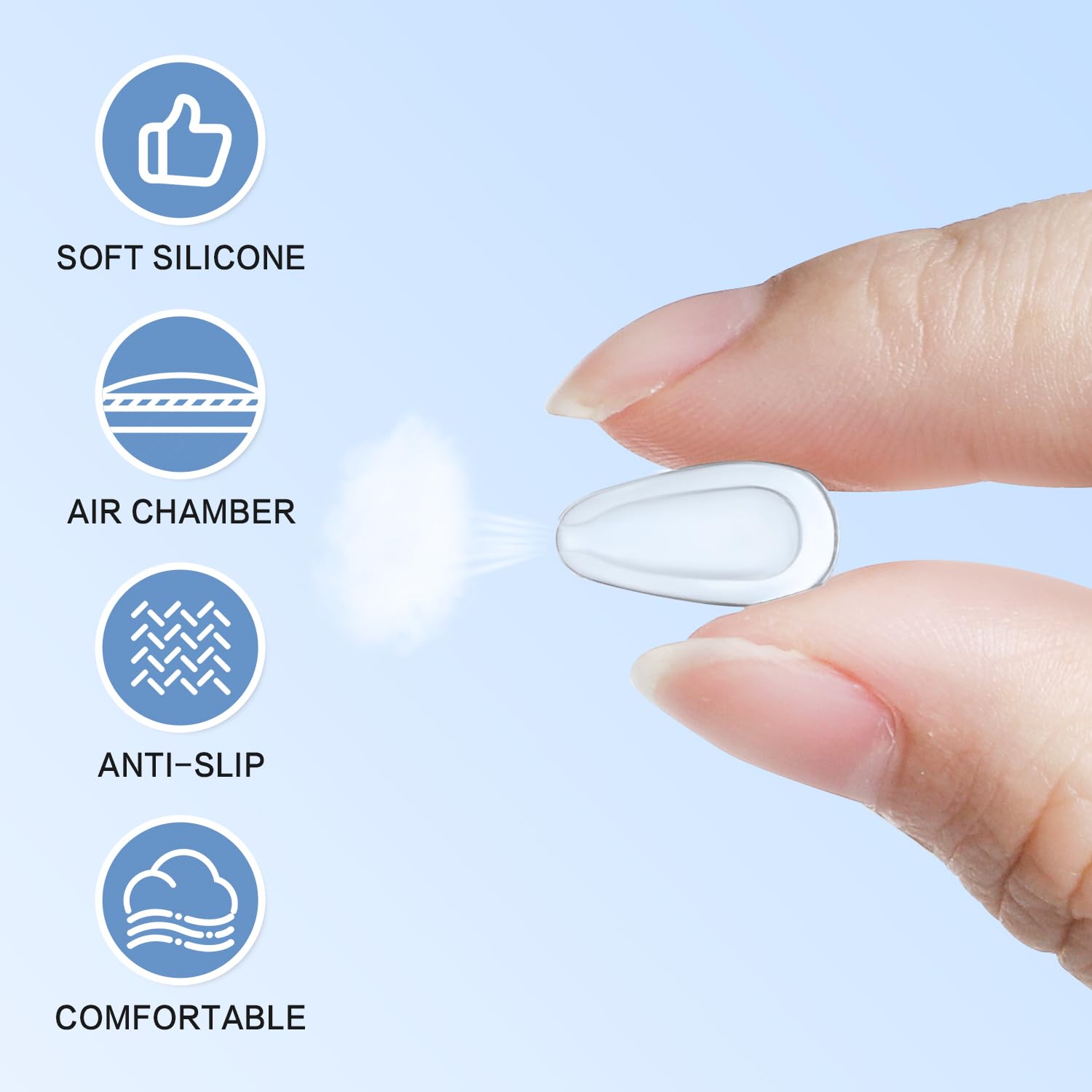 Close-up of 3.2mm heightened airbag cushion nose pad