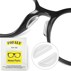 FOFALY Nose Pads for Glasses – five clear pairs in a storage case
