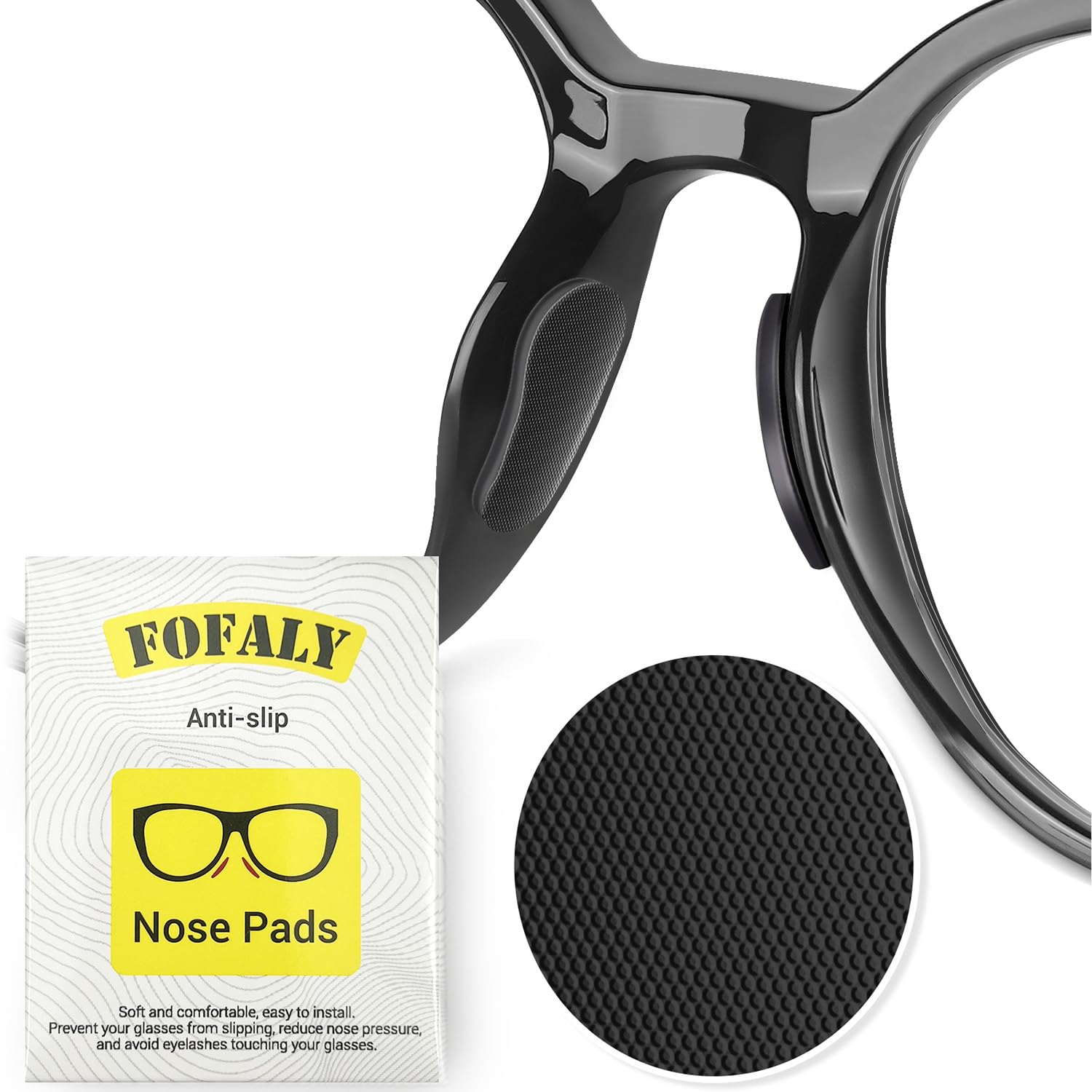 FOFALY teardrop-shaped nose pads on eyewear - pair 1