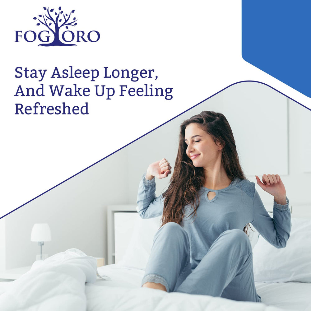 Sleep scene with Fogoro Melatonin branding