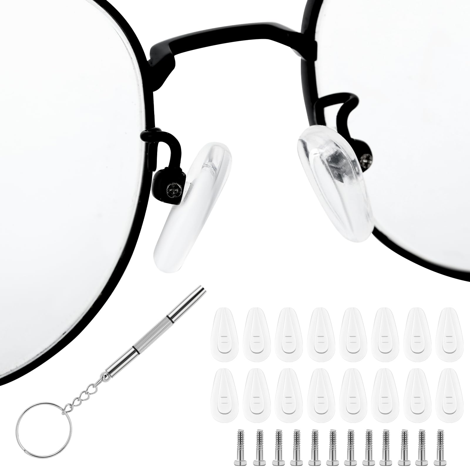 Six-pair silicone nose pads kit for glasses
