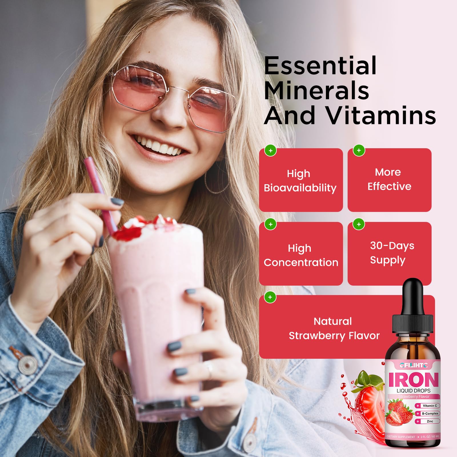 Folate, vitamin B6, B12 and zinc in iron liquid drops