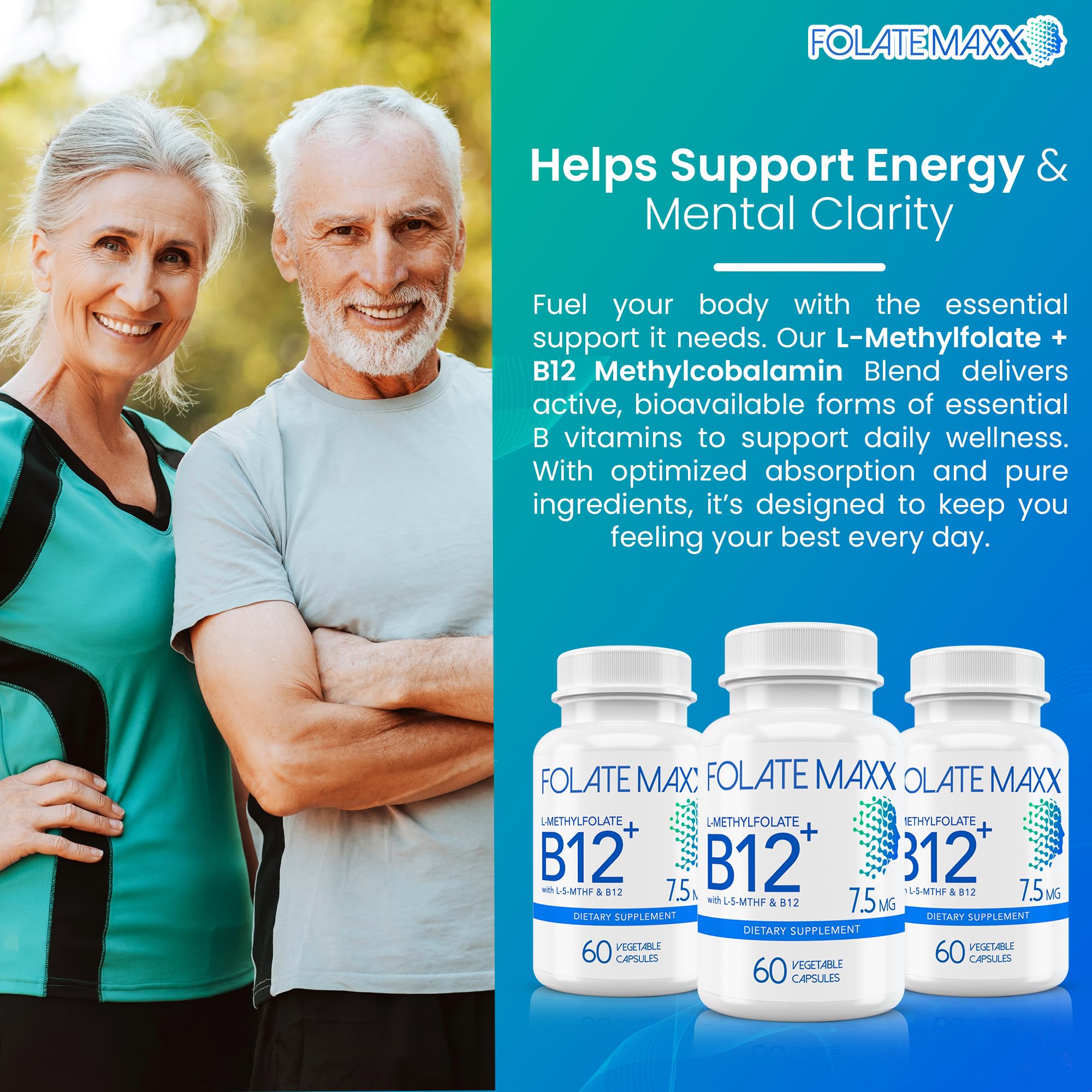 Close-up of L-methylfolate and B12 Methylcobalamin capsules