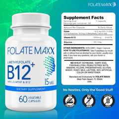 Flat lay of FolateMaxx ingredients and supplements