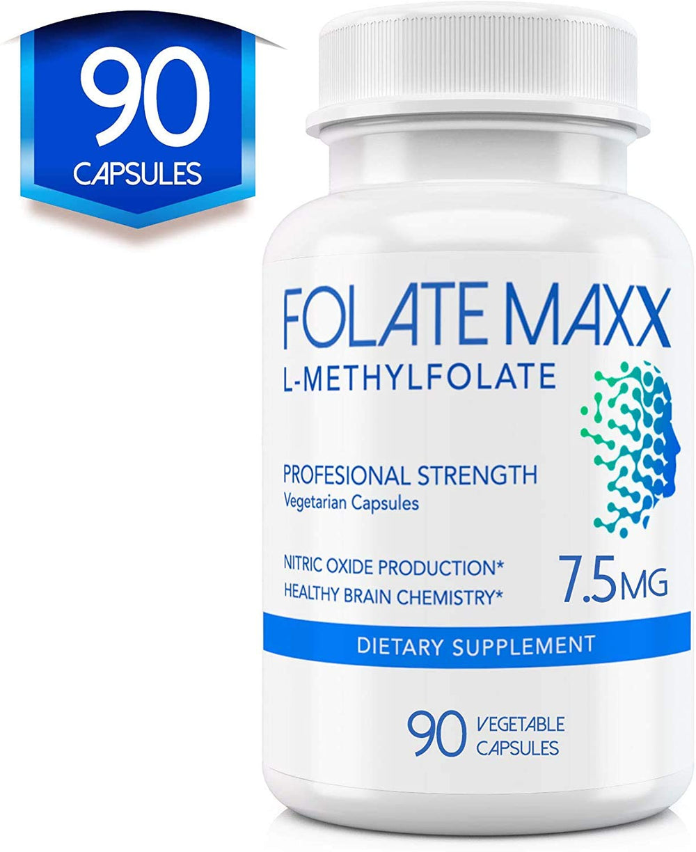 Nutritional facts label on FolateMaxx bottle