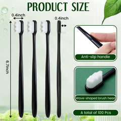FoldTier 100 piece nano toothbrush bulk pack, back view