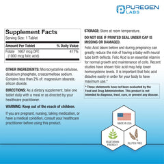 Folic Acid 1000 mcg bottle label
