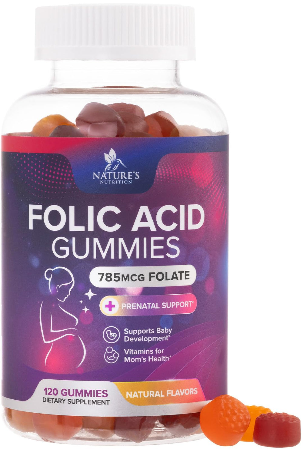 Folic Acid Gummies 785mcg label