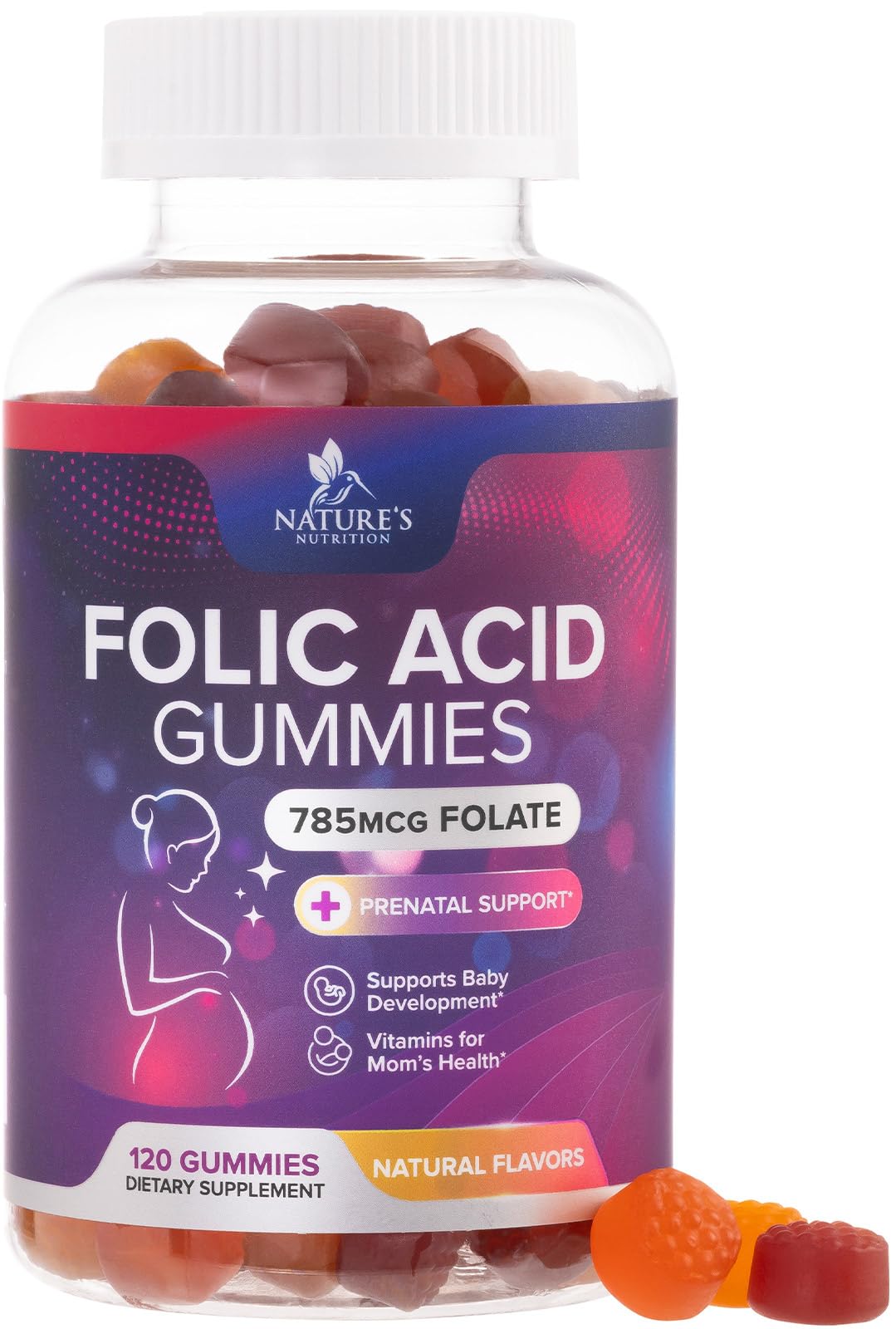 Folic Acid Gummies 785mcg label