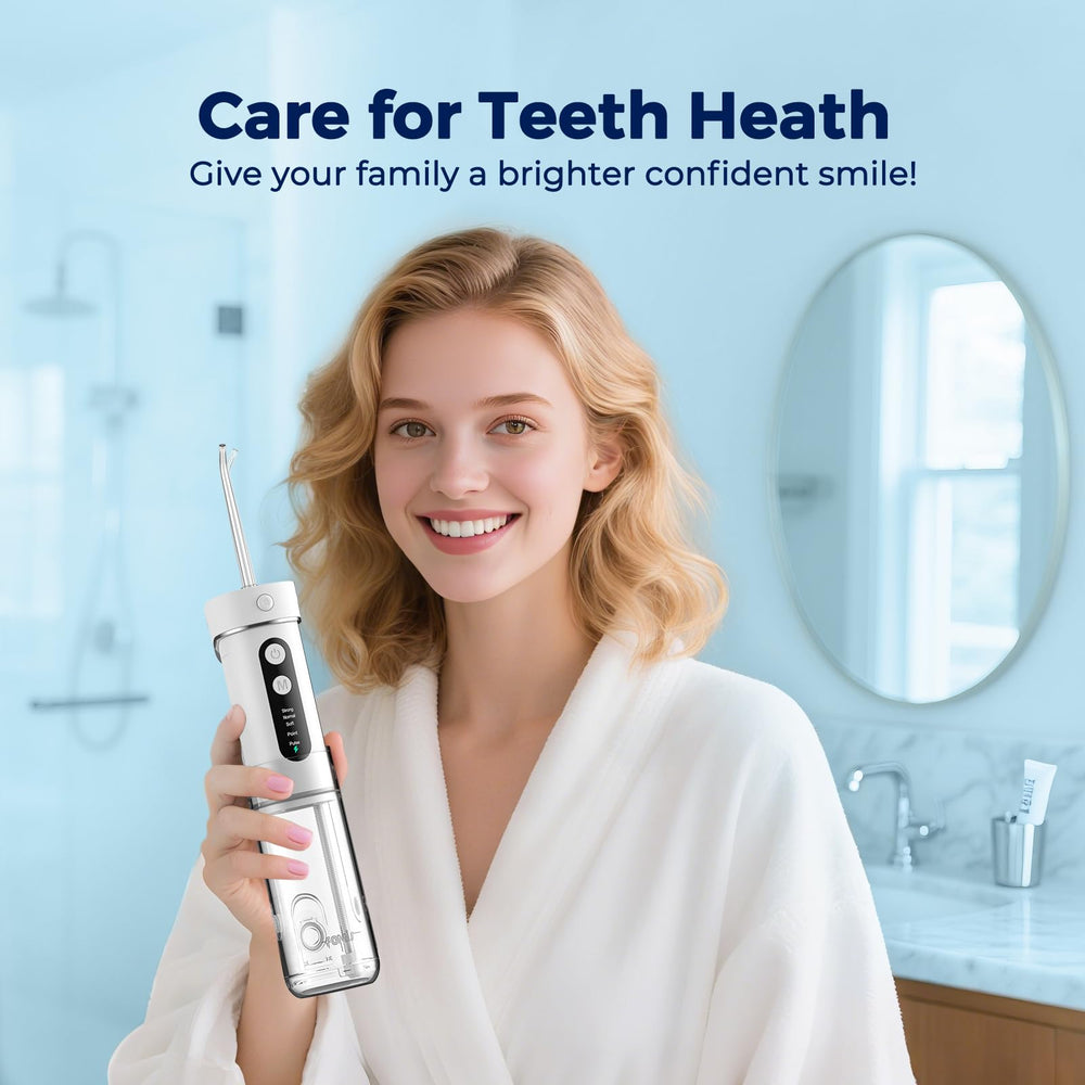 FOMIS Water Flosser being used on braces