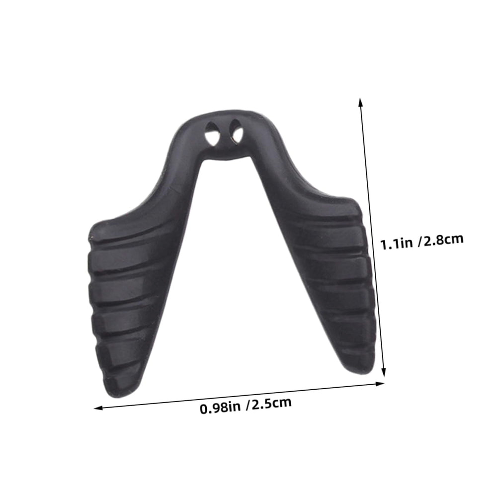 Black rubber eyeglasses nose pads side view