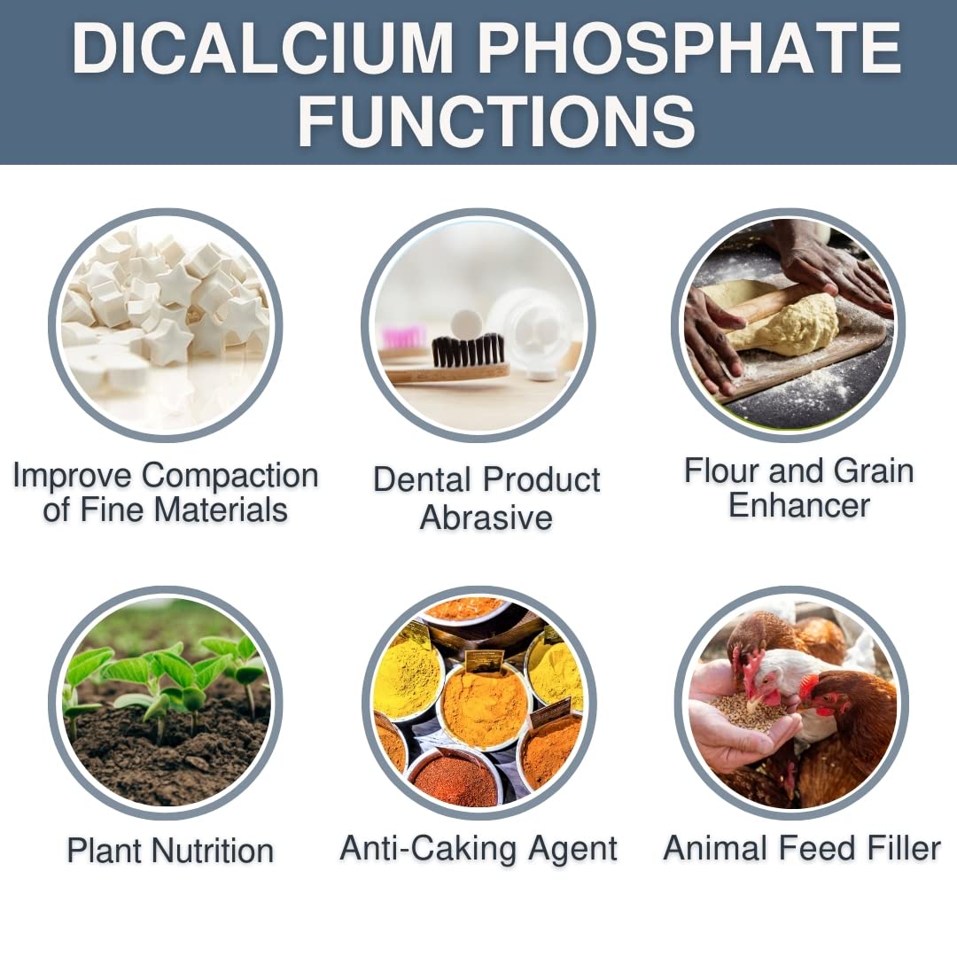 Food-grade dibasic calcium phosphate with Ca:P ratio 1.31:1