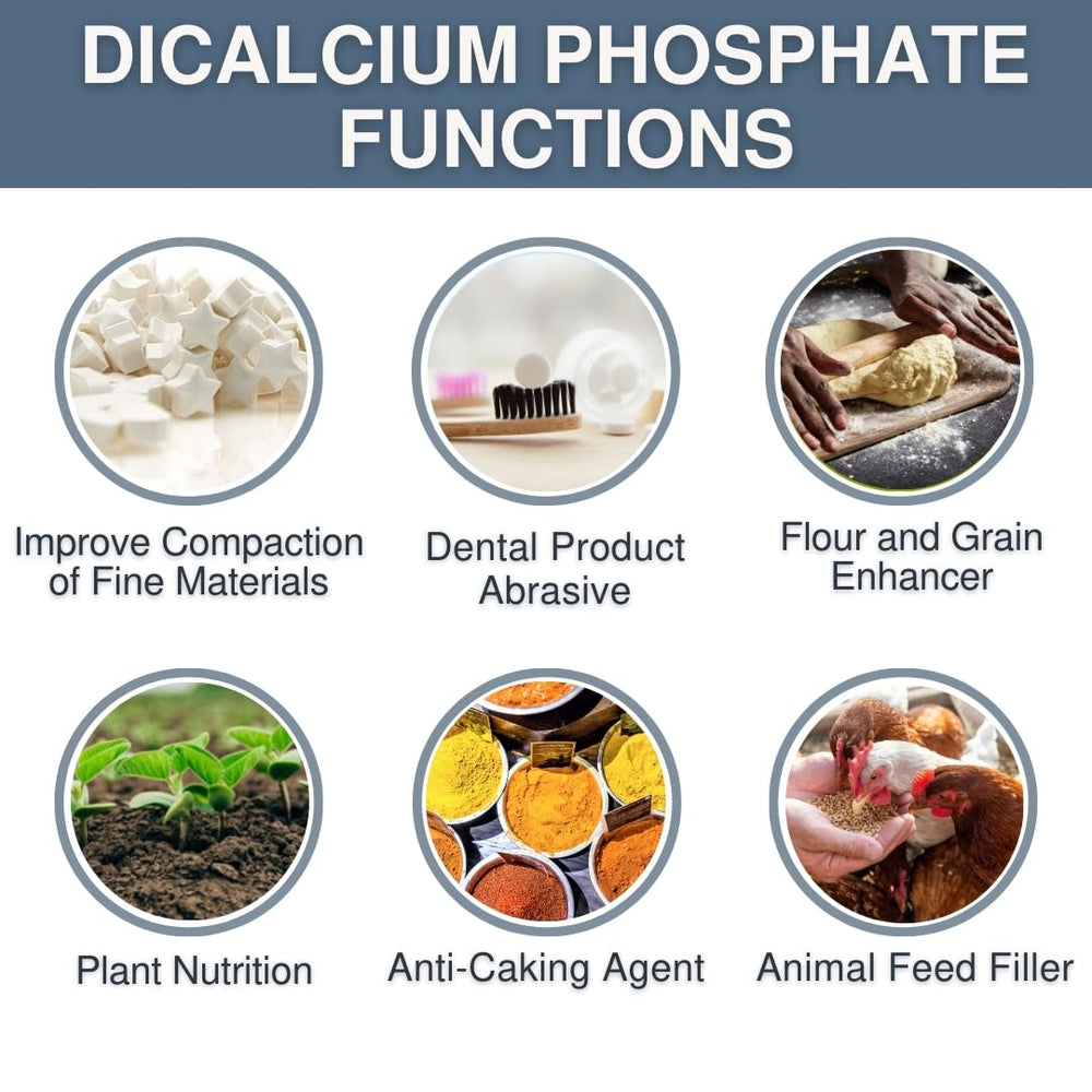 Food-grade dibasic calcium phosphate with Ca:P ratio 1.31:1