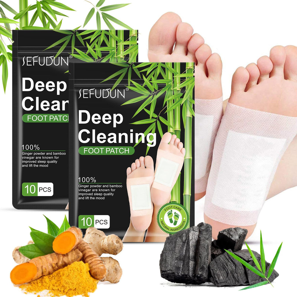 Ginger and bamboo vinegar foot pads on white background