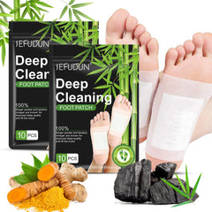 Ginger and bamboo vinegar foot pads on white background