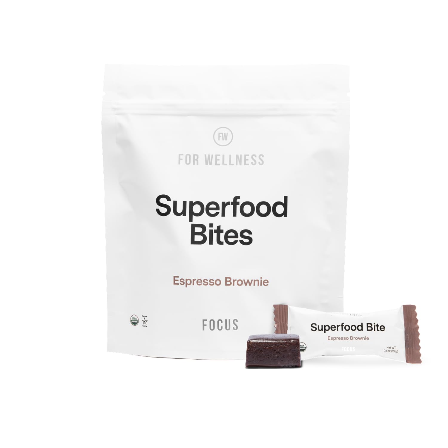 For Wellness Focus Bites Cocoa Espresso Brownie packaging