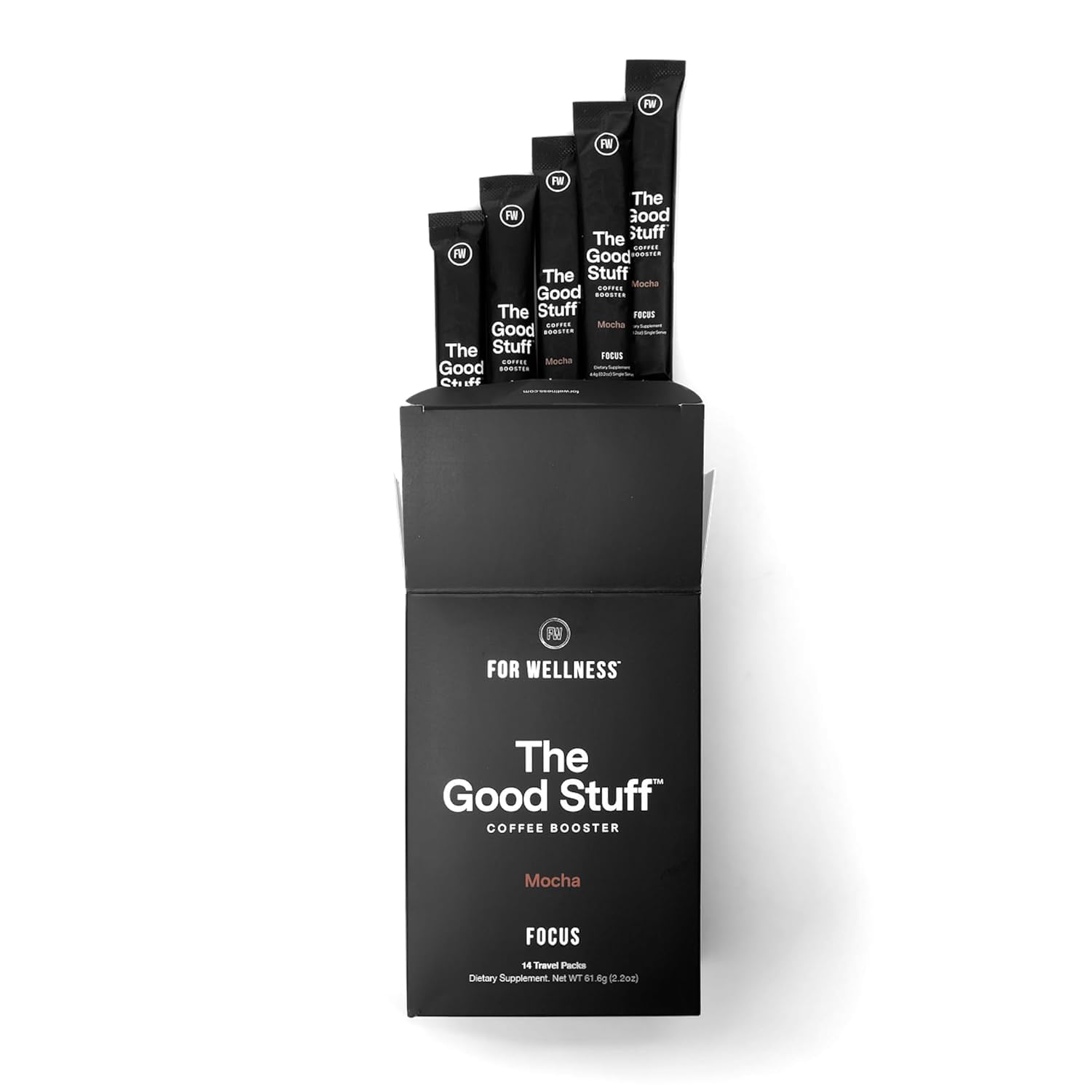 Ingredients and nutrition label for The Good Stuff Focus