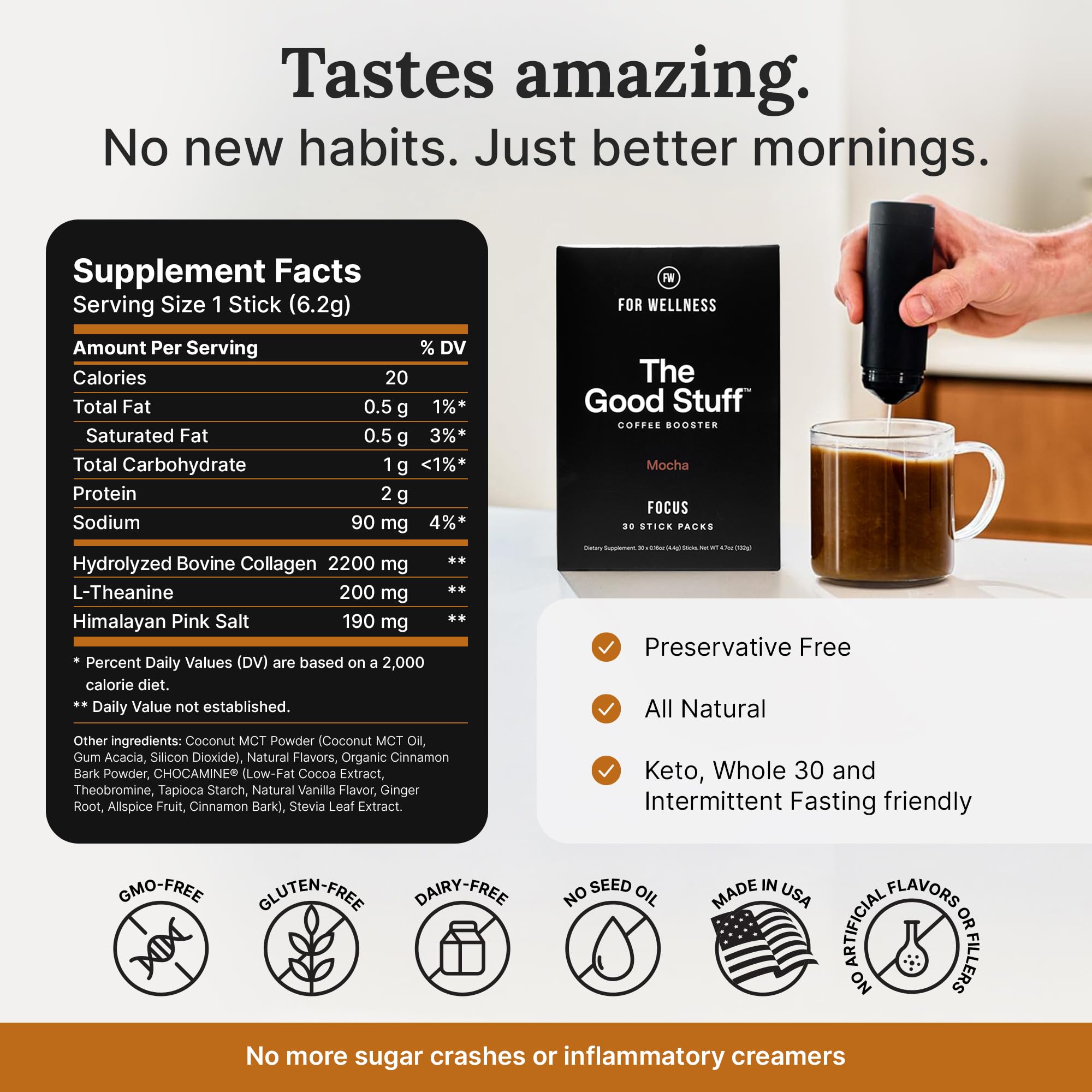 Close-up of mocha-flavored creamer texture