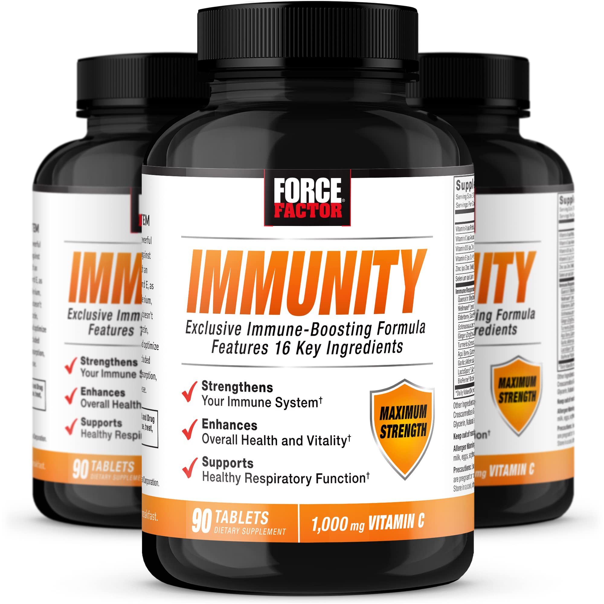 Force Factor Immunity bottle and packaging on white background