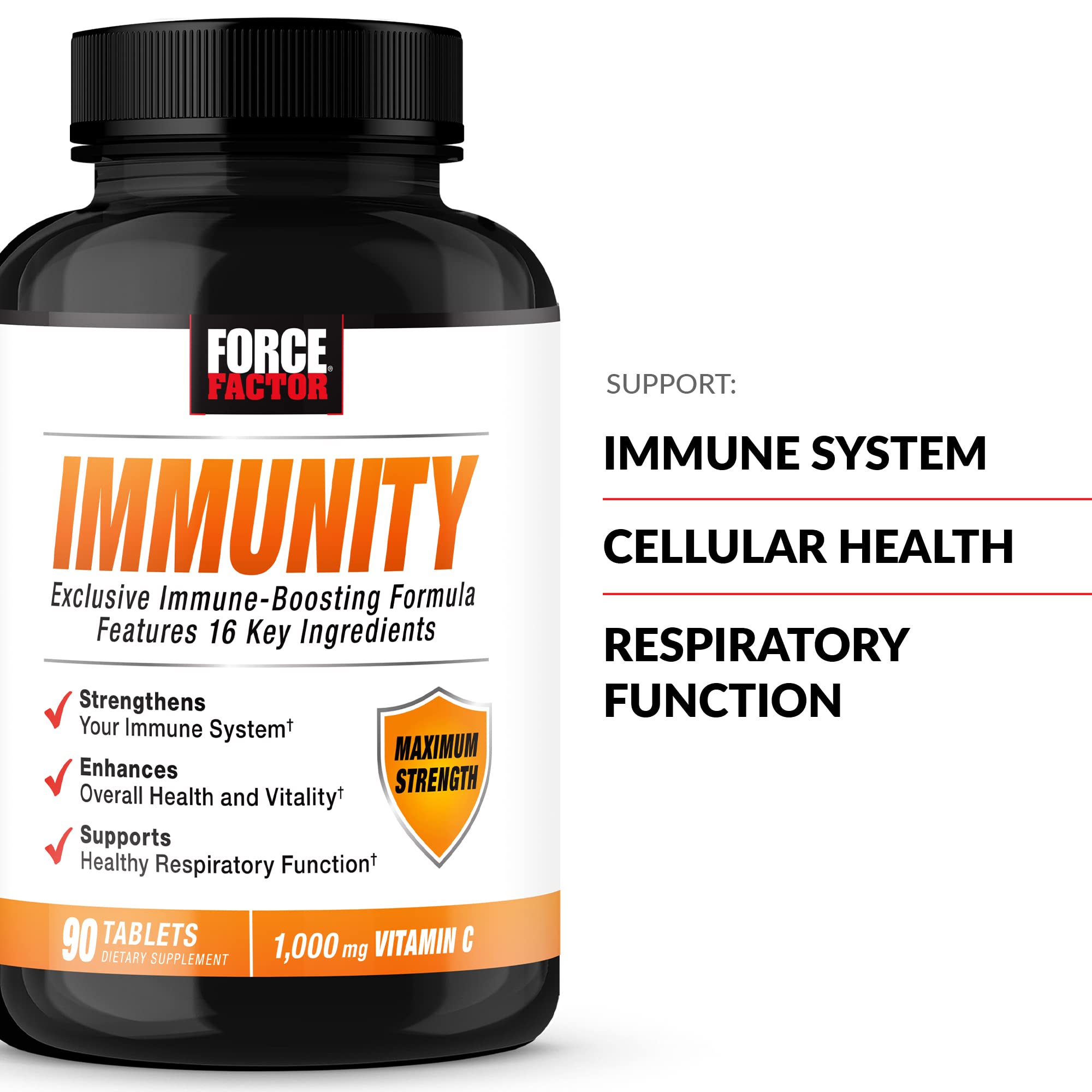 Close-up of Force Factor Immunity bottle label