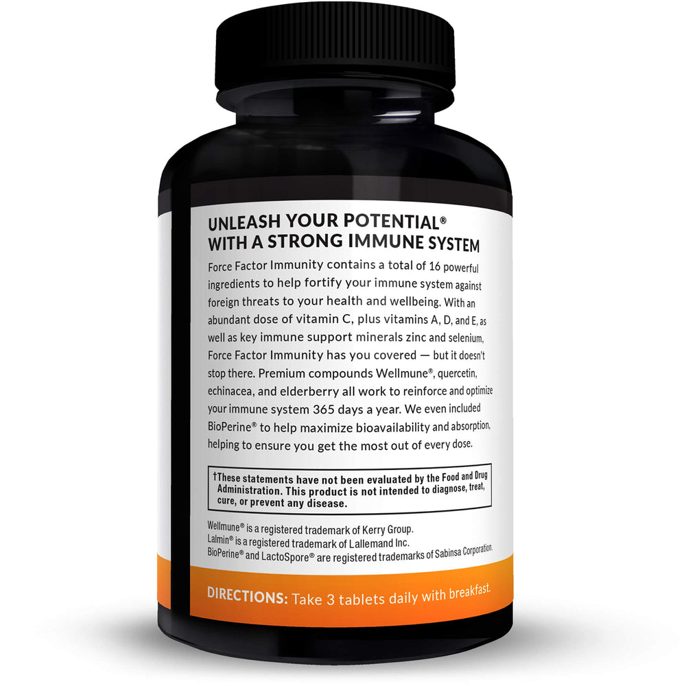 Pills with elderberry and echinacea imagery for Force Factor Immunity