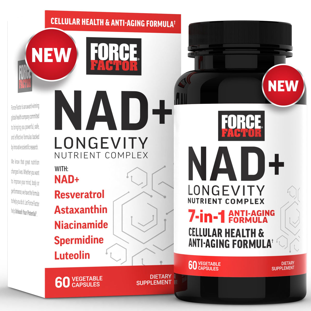 Force Factor NAD+ Longevity Complex bottle front view
