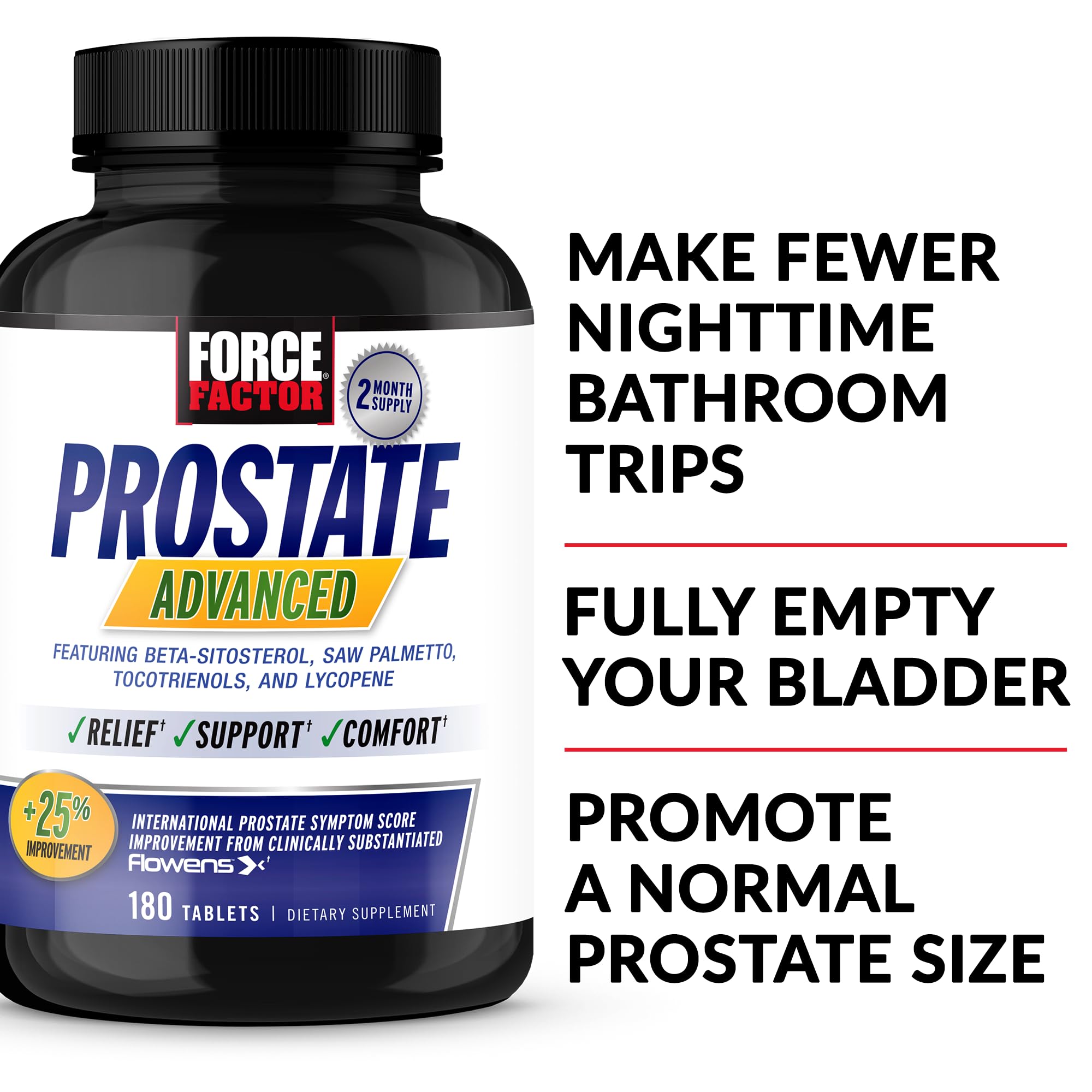 Close-up of Force Factor Prostate Advanced tablets