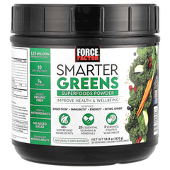 FORCE FACTOR Smarter Greens Powder label showing 30 servings