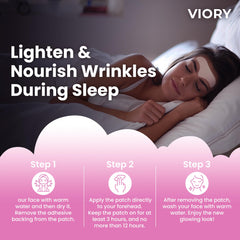 Close-up of applying forehead wrinkle patches