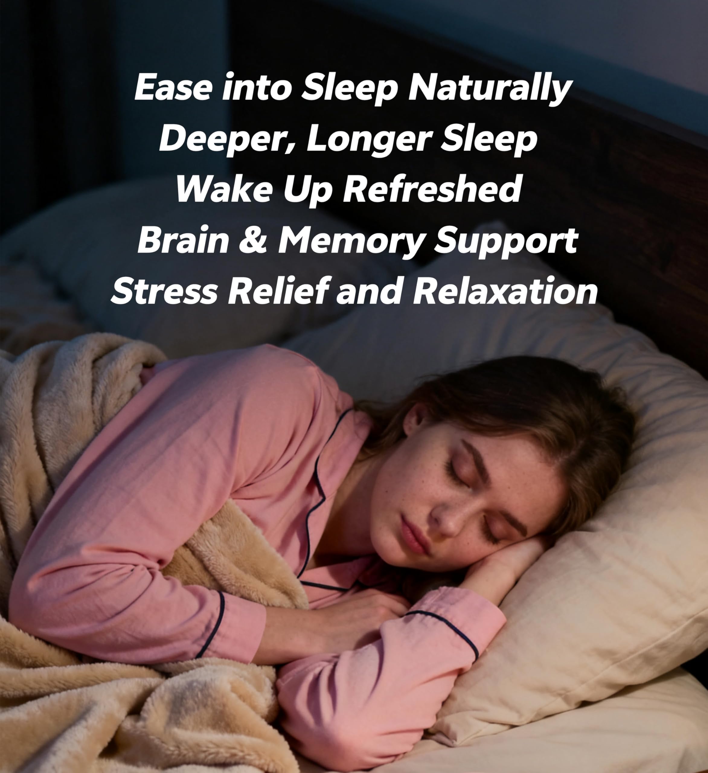 Close-up of GABA symbol representing calming sleep support