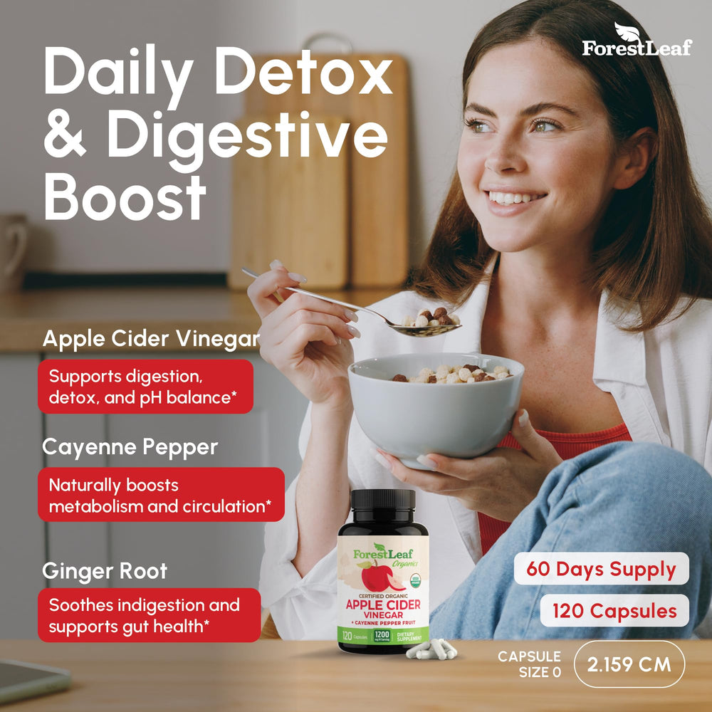 ForestLeaf ACV ginger root closeup signals digestive comfort and balanced energy.